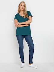 Long Tall Sally Red V-Neck Short Sleeve 100% Cotton T-Shirts 3 Pack - Image 2 of 4