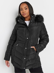 Yours Curve Black Padded Short coat - Image 1 of 4