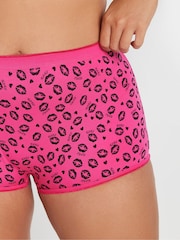 Yours Curve Pink Shorts 5 Pack With Stretch - Image 3 of 9