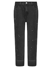 PixieGirl Petite Black Paint Splatter Jeans - Image 5 of 5