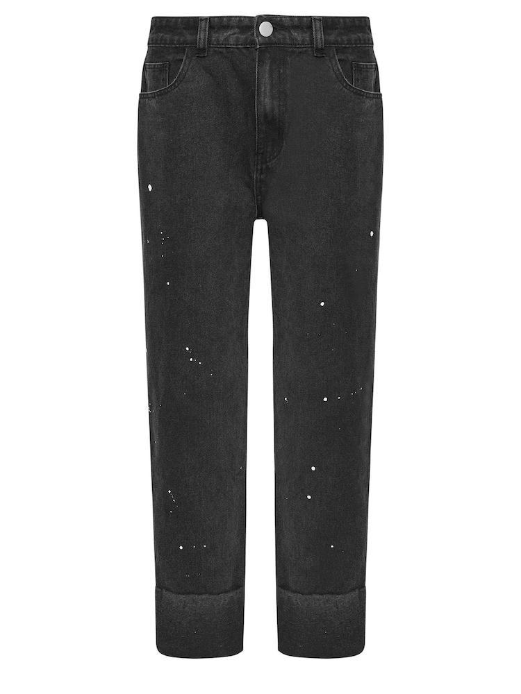 PixieGirl Petite Black Paint Splatter Jeans - Image 5 of 5
