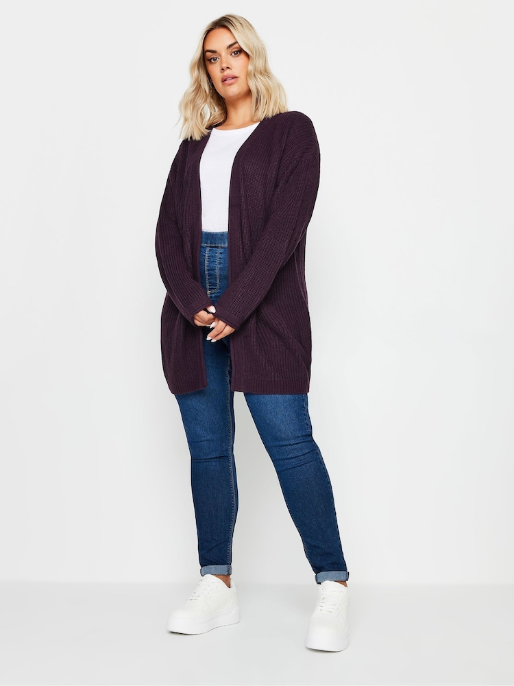 Yours Curve Purple Cardigan - Image 3 of 5