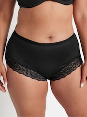 Yours Curve Black Lace Trim Briefs 3 Pack - Image 2 of 9