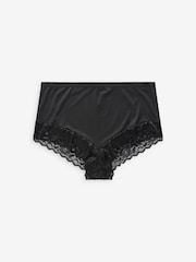 Yours Curve Black Lace Trim Briefs 3 Pack - Image 9 of 9