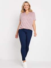 M&Co Pink Short Sleeve Wrap Top - Image 2 of 5