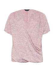M&Co Pink Short Sleeve Wrap Top - Image 5 of 5