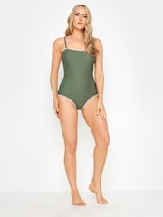 Long Tall Sally Khaki Green Stitched Swimsuit - Image 1 of 6