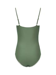 Long Tall Sally Khaki Green Stitched Swimsuit - Image 6 of 6