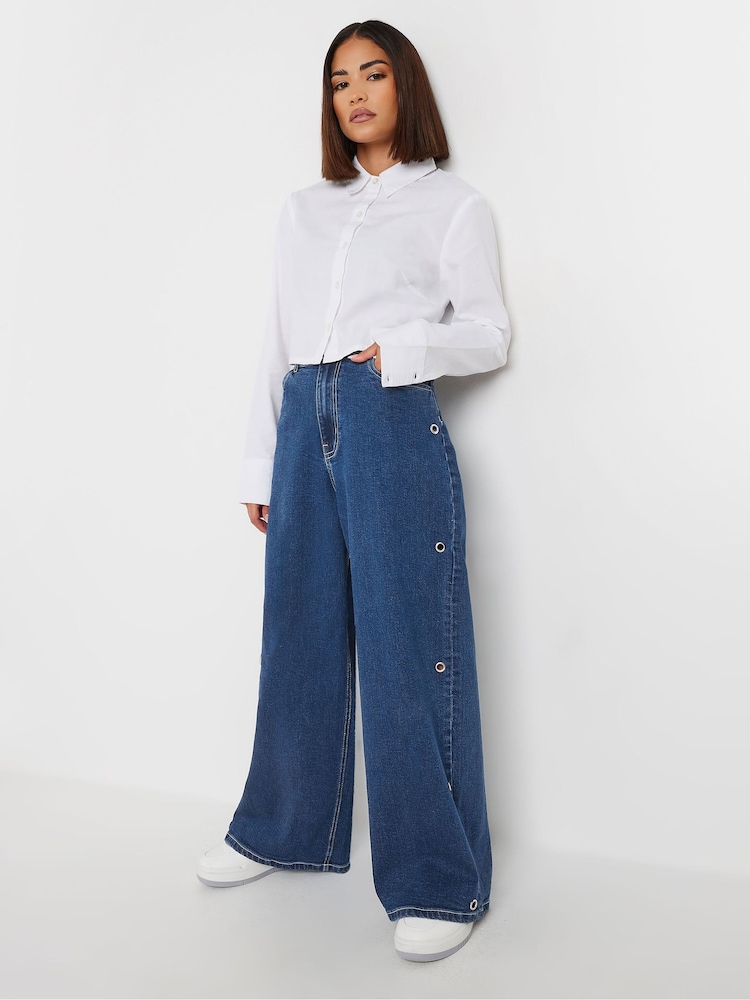 PixieGirl Petite Blue Eyelet Detail Jeans - Image 1 of 4