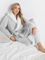 Long Tall Sally Grey Wellsoft Contrast Hooded Robe - Image 2 of 4