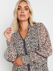Yours Curve Natural Studded Tape Chiffon Blouse - Image 4 of 5