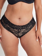 Yours Curve Black Lace Brazilian Briefs 3 Pack - Image 2 of 8
