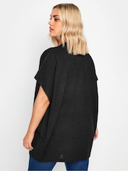 Yours Curve Black Edge To Edge Boxy Cardigan - Image 3 of 5