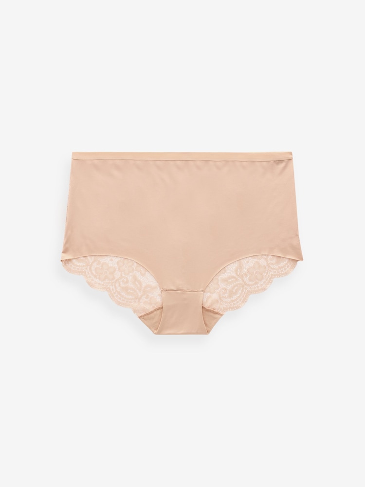 Yours Curve Nude Lace Back Full Briefs 3 Pack - Image 2 of 4 Yours Curve Nude Lace Back Full Briefs 3 Pack - Image 2 of 4