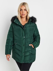 Yours Curve Green Padded Short coat - Image 1 of 5