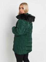 Yours Curve Green Padded Short coat - Image 2 of 5