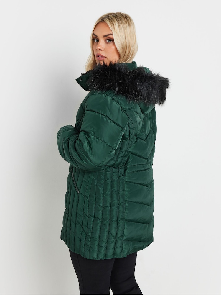 Yours Curve Green Padded Short coat - Image 2 of 5