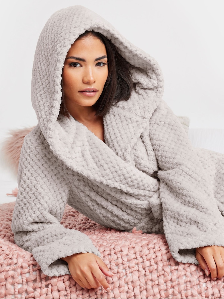 PixieGirl Petite Honeycomb Short Hooded Robe - Imagen 1 de 5