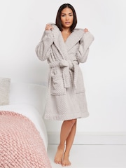 PixieGirl Petite Honeycomb Short Hooded Robe - Imagen 2 de 5