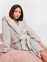 PixieGirl Petite Honeycomb Short Hooded Robe - Imagen 4 de 5