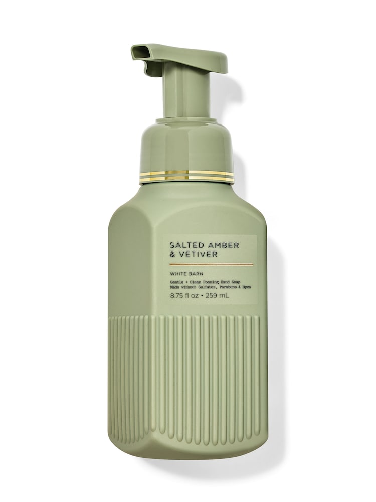 Bath & Body Works Salted Amber & Vetiver Gentle & Clean Foaming Hand Soap 8.75 fl oz / 259 mL - Image 1 of 1 Bath & Body Works Salted Amber & Vetiver Gentle & Clean Foaming Hand Soap 8.75 fl oz / 259 mL - Image 1 of 1