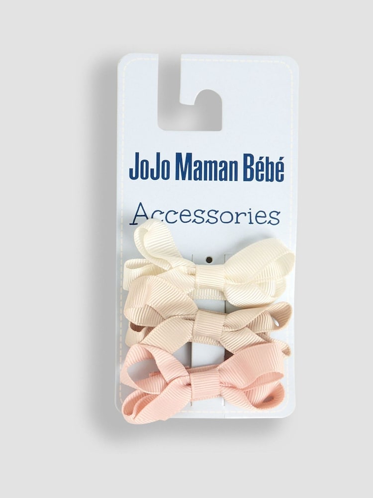 JoJo Maman Bébé Natural Bow Clips 3 Pack - Image 2 of 3