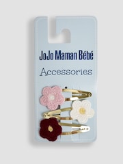 JoJo Maman Bébé Pink 3-Pack Crochet Clips - Image 1 of 3