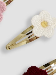 JoJo Maman Bébé Pink 3-Pack Crochet Clips - Image 2 of 3