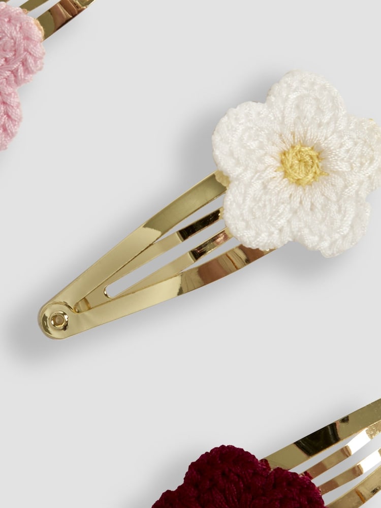 JoJo Maman Bébé Pink 3-Pack Crochet Clips - Image 2 of 3