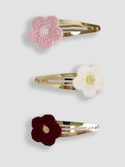 JoJo Maman Bébé Pink 3-Pack Crochet Clips - Image 3 of 3