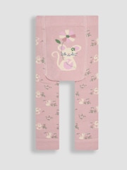 JoJo Maman Bébé Pink Mouse Knitted Leggings - Image 2 of 3