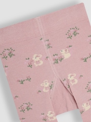 JoJo Maman Bébé Pink Mouse Knitted Leggings - Image 3 of 3