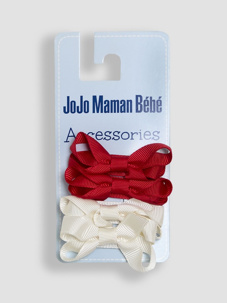 JoJo Maman Bébé Multi Velvet Bows 4 Pack - Image 1 of 3