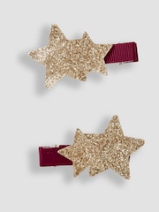JoJo Maman Bébé Berry Glitter Star Clips 2 Pack - Image 2 of 3
