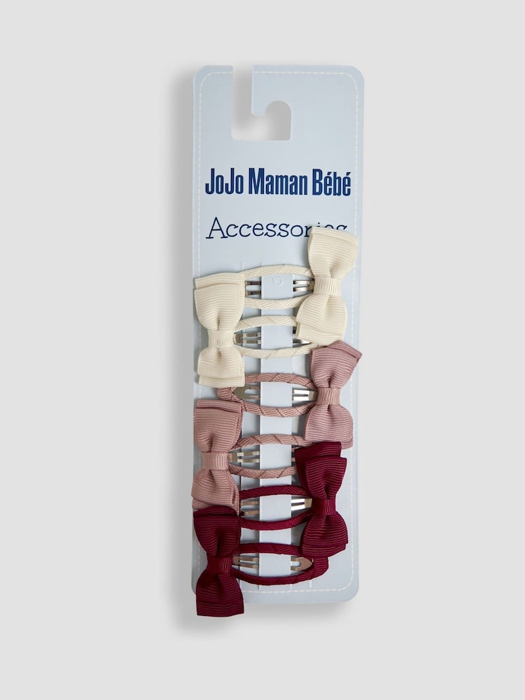 JoJo Maman Bébé Pastel Bow Clips 6 Pack - Image 1 of 3
