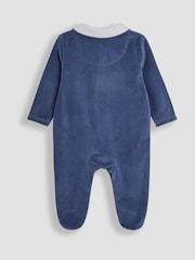 JoJo Maman Bébé Navy Paddington Collar Sleepsuit - Image 2 of 3
