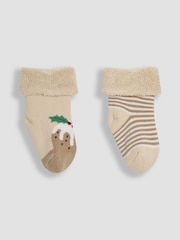 JoJo Maman Bébé Natural Christmas Socks 2 Pack - Image 2 of 3