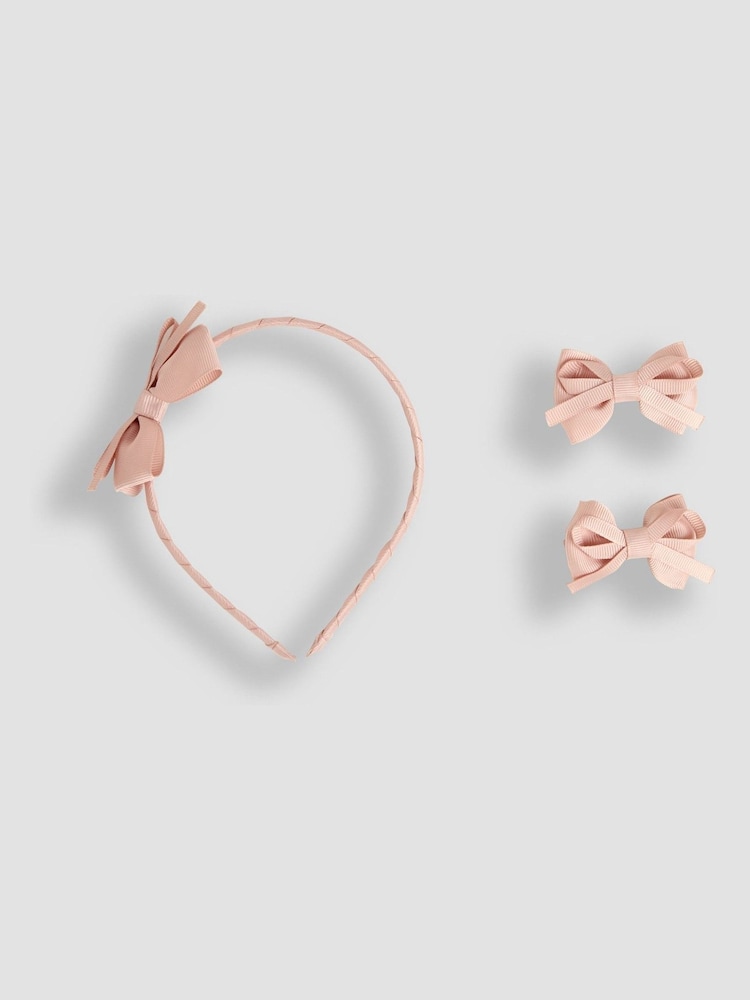 JoJo Maman Bébé Pink Bow Headband - Image 1 of 3