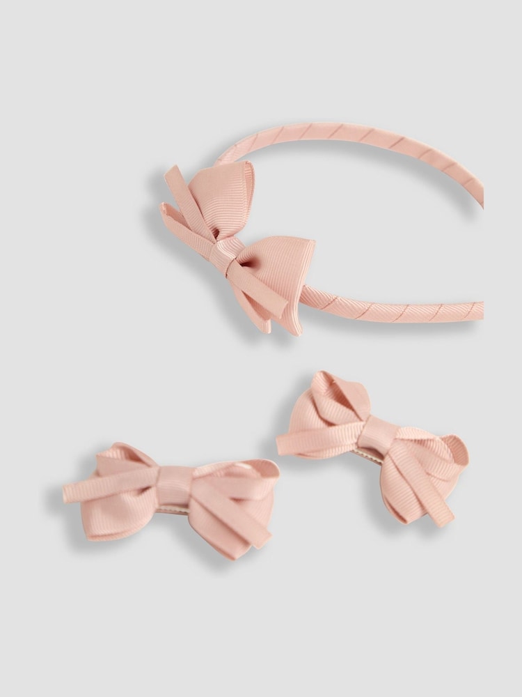 JoJo Maman Bébé Pink Bow Headband - Image 3 of 3 JoJo Maman Bébé Pink Bow Headband - Image 3 of 3