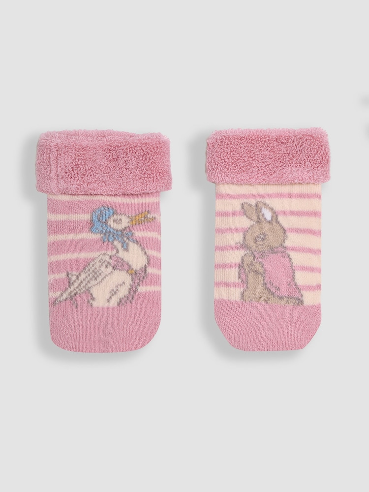 JoJo Maman Bébé Pink Peter Rabbit Baby Socks 2 Pack - Image 1 of 4