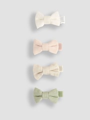 JoJo Maman Bébé Pastel Bow Clips 4 Pack - Image 1 of 3