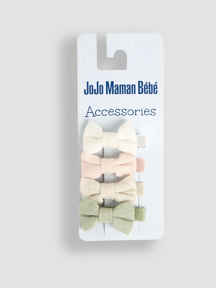 JoJo Maman Bébé Pastel Bow Clips 4 Pack - Image 2 of 3