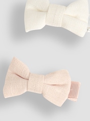 JoJo Maman Bébé Pastel Bow Clips 4 Pack - Image 3 of 3