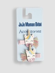 JoJo Maman Bébé Pink Unicorn Clips 2 Pack - Image 2 of 3