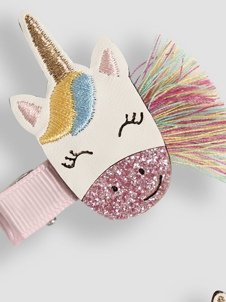 JoJo Maman Bébé Pink Unicorn Clips 2 Pack - Image 3 of 3