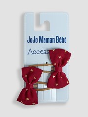 JoJo Maman Bébé Wine Glitter Bow Clips 2 Pack - Image 3 of 3