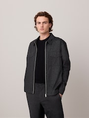 Charcoal Grey Jersey Shacket - Image 1 of 5