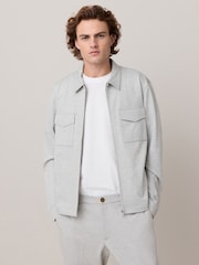 Grey Dogtooth Jersey Shacket - Image 1 of 9