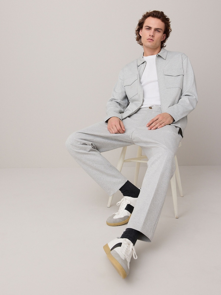 Grey Dogtooth Jersey Shacket - Image 2 of 9