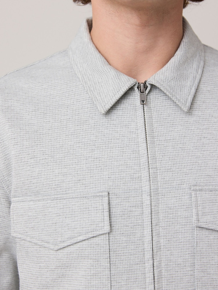 Grey Dogtooth Jersey Shacket - Image 5 of 9